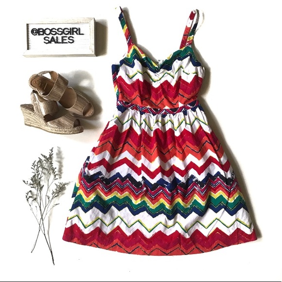 Modcloth Dresses & Skirts - ModCloth Colorful Chevron Small Dress